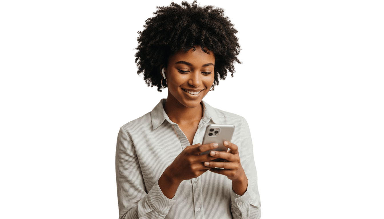 Pessoa usando o Neth no celular